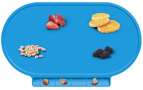 Kids Silicone Placemats, Baby Placemats with Food Catching for Kids Toddler Children Reusable Non-Slip Table Mats Baby Food Mats for Restaurant (Blue) | EZ Auction