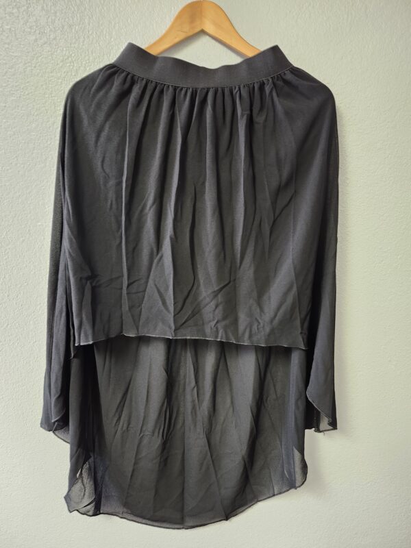 ***UKNOWN SIZE***Greenery Women Double Layer High Low Skirt Elastic Waistband Chiffon Skirt Black | EZ Auction