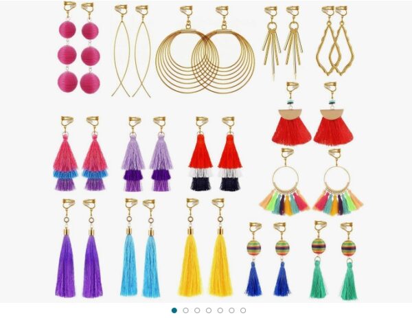 15 Pairs Multi-style Clip-on Earrings for Women and Girls, Hypoallergenic,Ligthweight,Come with Rubber Pads.Non-pierce | EZ Auction