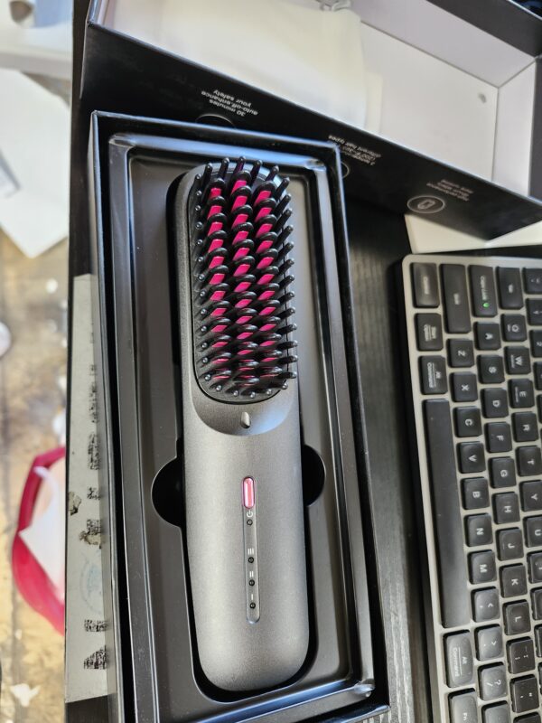 Cordless Hair Straightener Brush, Portable Straightening Brush for Women, Mini Negative Ion Hot Comb for Travel, 30Mins Auto-Off, USB Rechargeable, Fast Heating 3 Temperature Settings(320℉-395℉) | EZ Auction