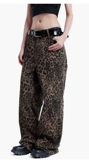 Aelfric Eden Jeans for Women High Waist Leopard Print Jeans Cheetah ...