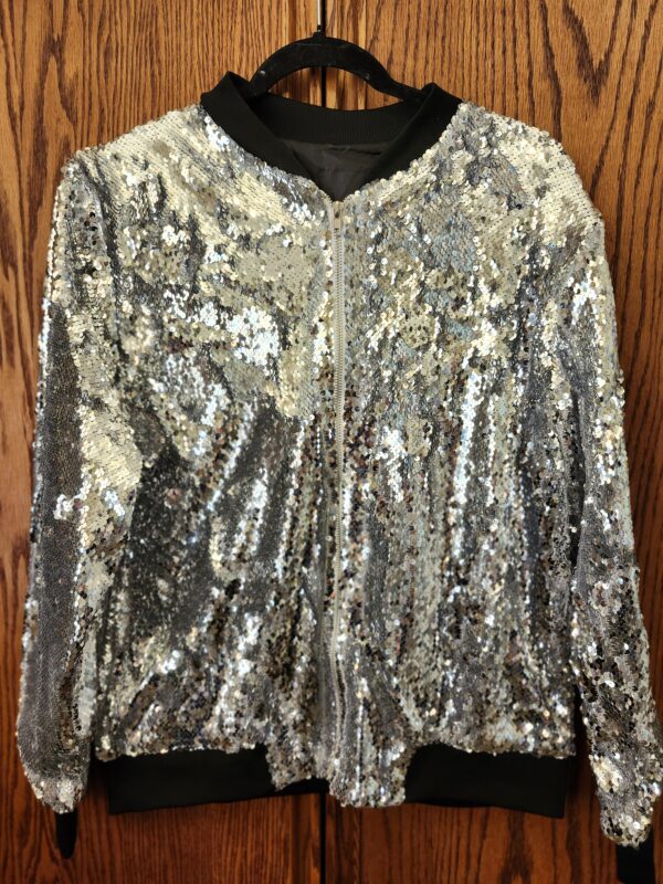 Women's Sequin Blazer Long Sleeve Clubwear Sparkly Zipper Front Bomber Jacket | EZ Auction