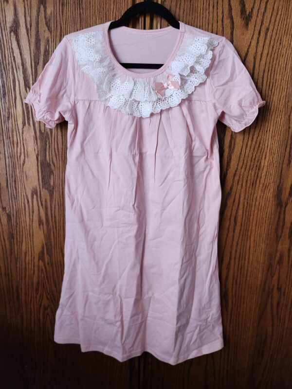 Girls Princess Lace Bowknot Nightgown Summer Cotton Sleepwear Dress Long Shirt Size Medium | EZ Auction