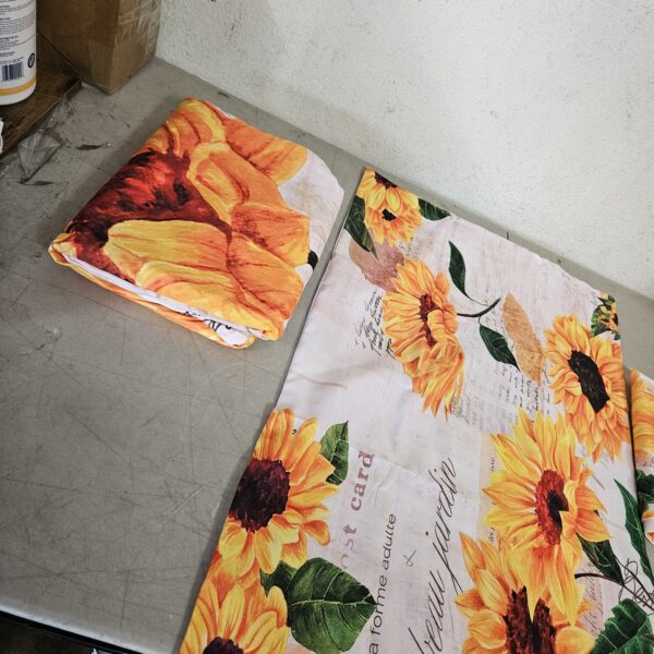 Sunflower Fitted Sheet Letters Sunflowers Bedding Set 3pcs 259x228cm with 2 Pillowcases 50x75x2cm Retro Flower Floral Fitted Sheet Set for Kids Girls Microfiber Bedding All-Round Elastic Pocket | EZ Auction
