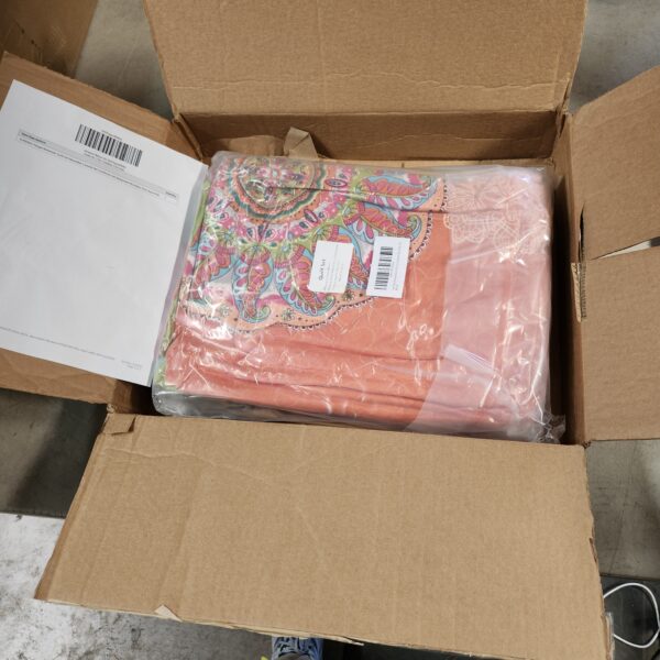 LweiPsqLin Bohemian Quilt Set Reversible Colorful Boho Quilt Bedding Set Floral Bedspread Microfiber for All Season (Rose Pink, Full) | EZ Auction