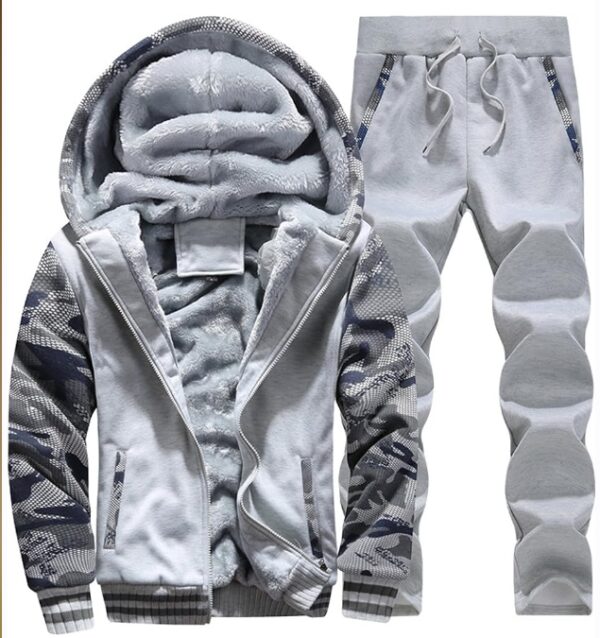 SIZE M* Men's Tracksuit Winter Soft Hooded Fleece Sweatsuits Warm Pullover Coats 2 Pieces Outfits Set | EZ Auction