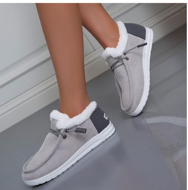 SIZE 8M - 9.5W- Women's Winter Warm Wendy Shoes,Comfort Cotton Lined Ankle Lightweight Non-slip Moccasins Canvas Flat Snow Boots | EZ Auction