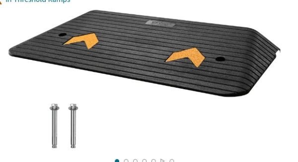 VEVOR 3" Rise Recycled Rubber Threshold Ramp for Wheelchairs & Scooters - Non-Slip Surface, 33069 Lbs Load Capacity | EZ Auction