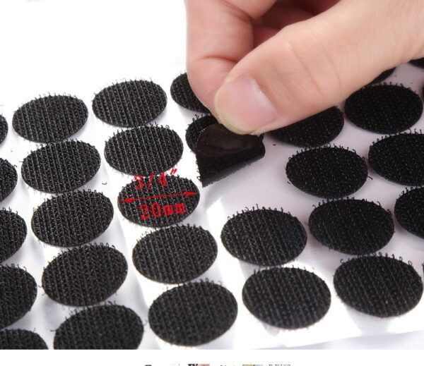 Black Self Adhesive Dots 3/4" Diameter Hook and Loop Dots Taps Perfect for School, Office | EZ Auction