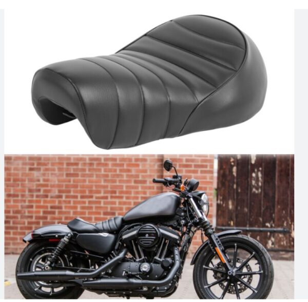 Motorcycle Black Wide Solo Driver Seat Soft Front Rider Cushion Pillion Pad For Harley Sportster Iron, 48 72 1983 - 2003 (Stripe) | EZ Auction