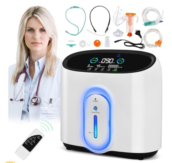 Health Expert Oxygen Concentrator 1-8L Continuous Flow Oxygen Machine with Nebulizer for Home Use Ultra Quiet | EZ Auction