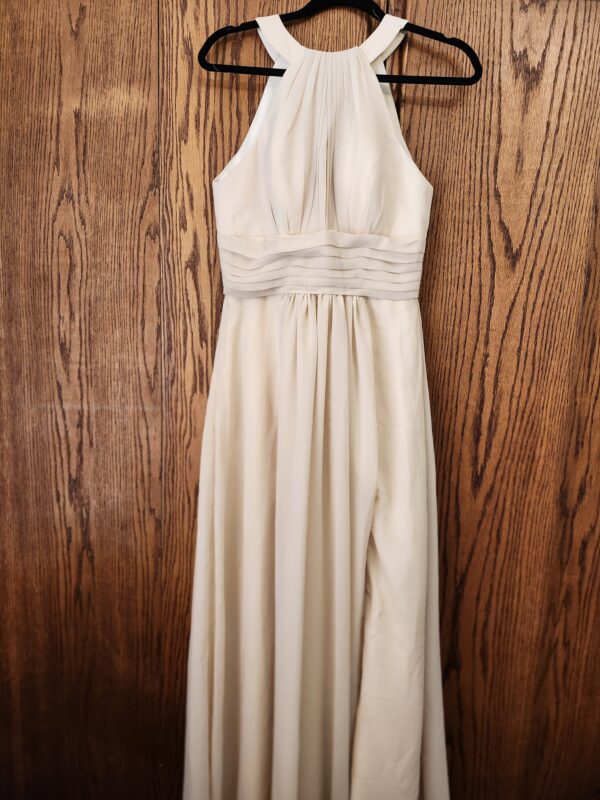 ***Size 8***Long Bridesmaid Dresses Halter A-Line Ruched Chiffon Brides Maid Prom Dress for Women | EZ Auction