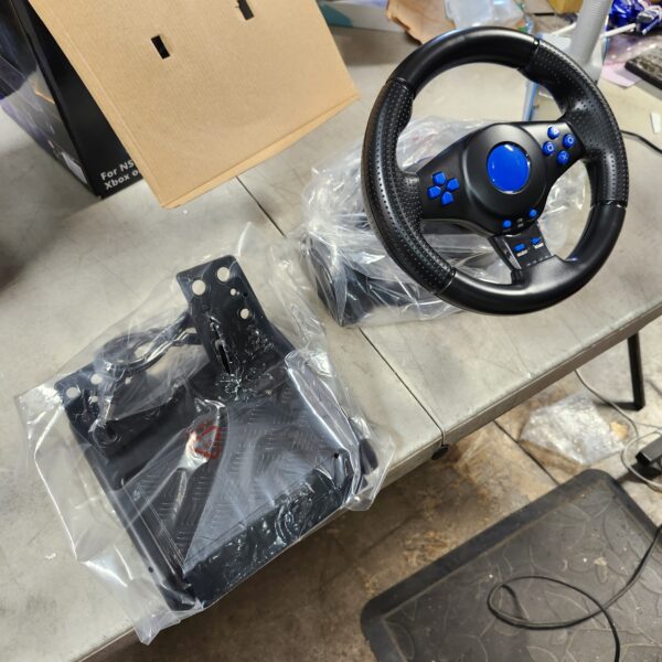Steering Wheel GT-V7, PC Gaming Racing Wheel Opened Box (Factory Box Damaged) | EZ Auction