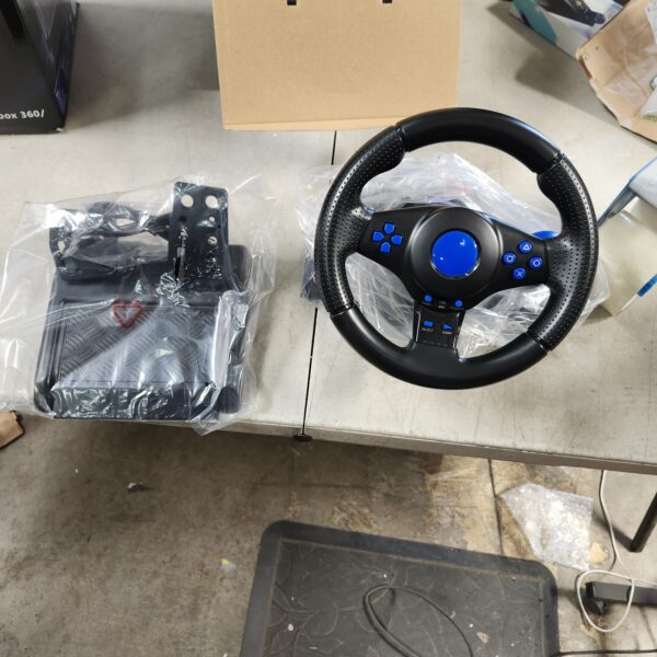 Steering Wheel GT-V7, PC Gaming Racing Wheel Opened Box (Factory Box Damaged) | EZ Auction