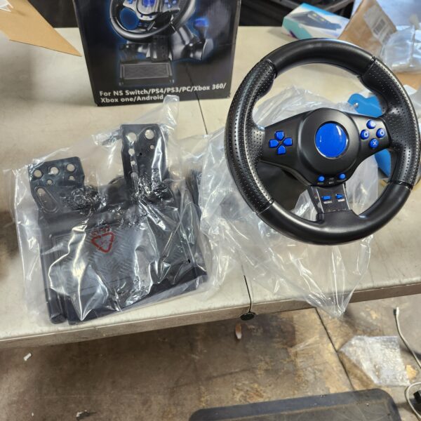 Steering Wheel GT-V7, PC Gaming Racing Wheel Opened Box (Factory Box Damaged) | EZ Auction