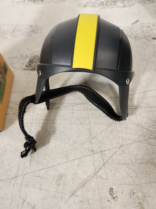 ***SIZE M***DAMAGED***PETLESO Dog Helmet Pet Helmet for Small Dog Cat Hard Safety Cap with Adjustable Belt Head Protection for Puppy Outdoor Riding, Black-Yellow S | EZ Auction