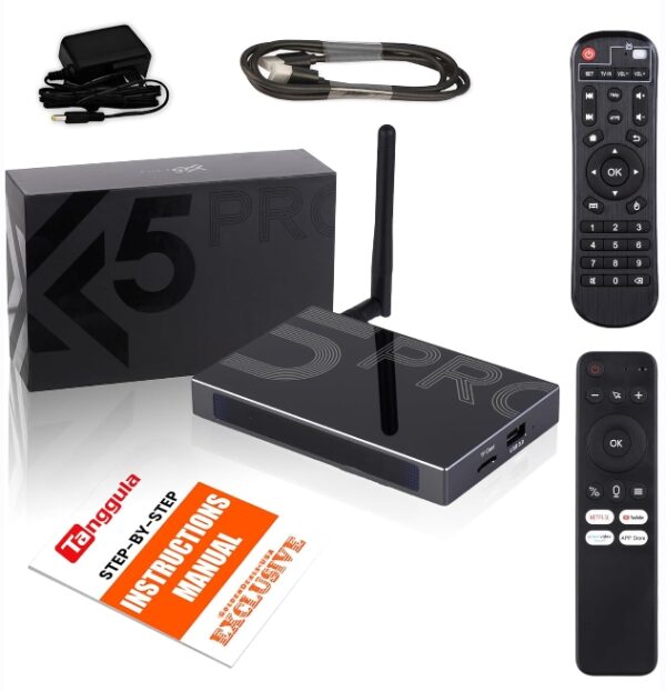 2024 Latest Tanggula X5 Pro Android Smart TV Box - (Detailed Setup Guide by Seller, CA Support) - Android 11, 4GB RAM, 128GB Storage (Supports Content Upto 8K) | EZ Auction