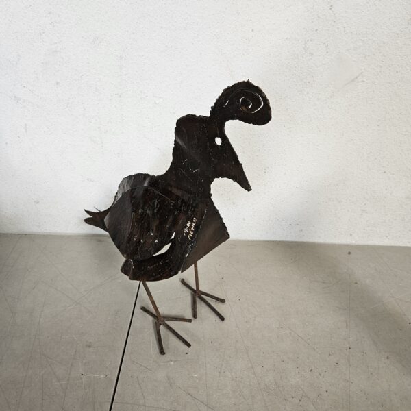 20'' quail bird garden decoration handcrafted from metal | EZ Auction