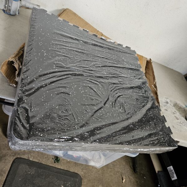 Interlocking Floor Mat 24 in. W x 24 in. L x 0.5 in. T EVA Foam Rubber Gym Flooring Mat (Black and Gray) 6Pcs | EZ Auction