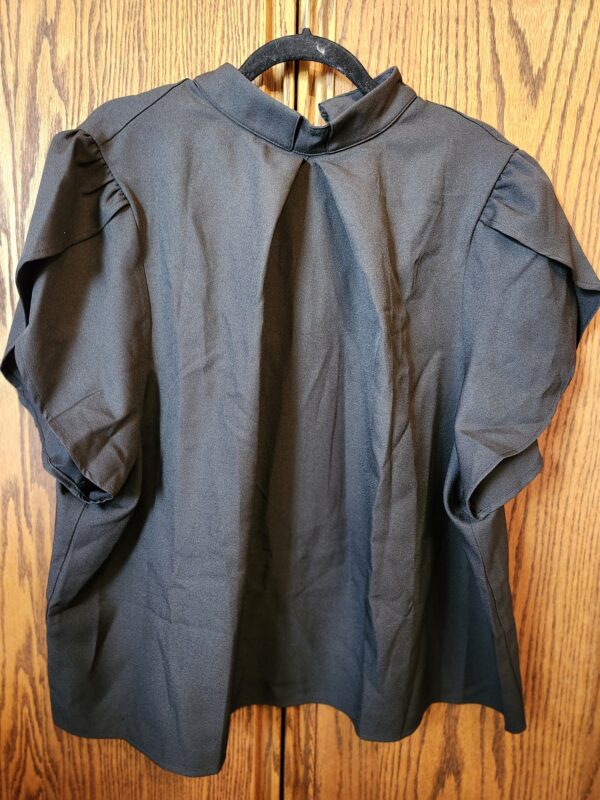***Size 3XL***Womens Church Clergy Shirt Tab Collar Front Pleated Petal Sleeve Blouse Top | EZ Auction