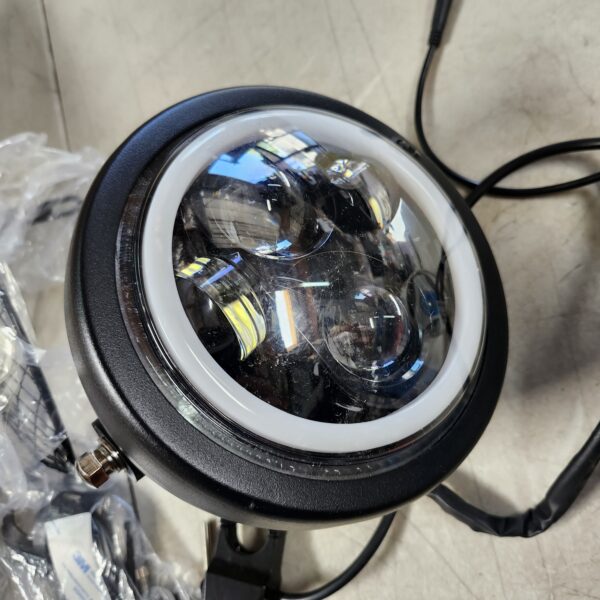 Astra Depot Completed Set 6 1/2" LED Headlight with Halo Ring + Mesh Grill Cover + Side Mount Bracket | EZ Auction