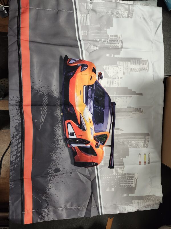 AMTAN 3D Duvet Cover Set Orange Speed Sport car Bedding Set for Teen Boys Bed Set 3pcs 1 Duvet Cover 2 Pillowcases Full Queen King Size | EZ Auction