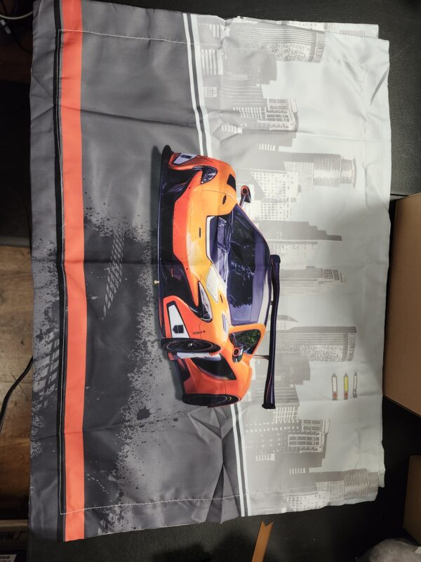 AMTAN 3D Duvet Cover Set Orange Speed Sport car Bedding Set for Teen Boys Bed Set 3pcs 1 Duvet Cover 2 Pillowcases Full Queen King Size | EZ Auction