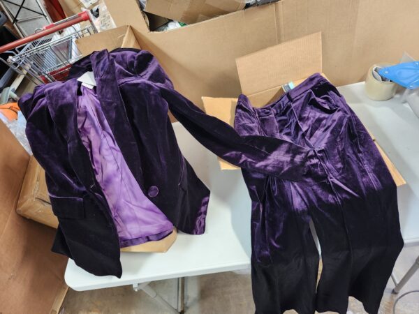 Size S, Botong Women's 2 Piece Velvet Suit Office Work Suit Notch Lapel Double Breasted Blazer Pants Business Suit Set | EZ Auction