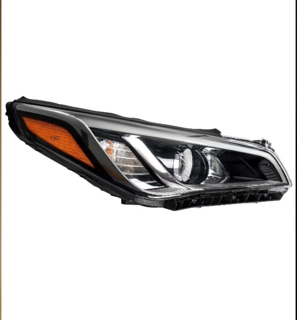 Headlight Assembly, Fit for Sonata SE, Sport, Limited, Hybrid Limited 2015-2017, Sonata Sport 2.0T, Limited 2.0T 2017, Bumper Headlamp Black Housing Amber Reflector, Passenger Side | EZ Auction
