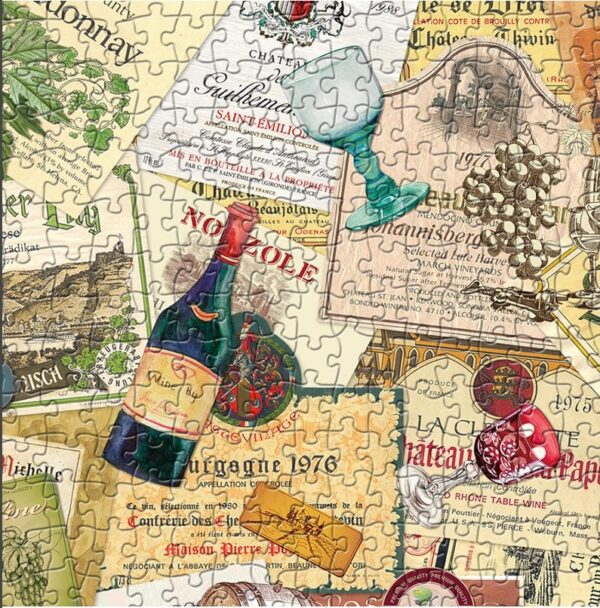Vintage Wine Puzzles for Adults, Retro Wine Labels Jigsaw Puzzles 1000 Pieces, Label Signs Collage Puzzles as Vintage Room Decor | EZ Auction