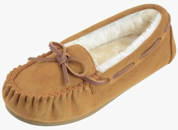 ***Size 9***FIBURE Womens Moccasin Slippers Micro Suede Cozy Indoor Outdoor House Shoes | EZ Auction