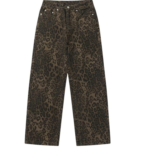 ***Size 29***Aelfric Eden Jeans for Women High Waist Leopard Print Jeans Cheetah Pants Straight Leg Unisex Sizing | EZ Auction