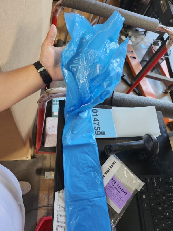 Color Blue,  Disposable Rain Ponchos for Adults/kids 50% Thicker Emergency Ponchos | EZ Auction