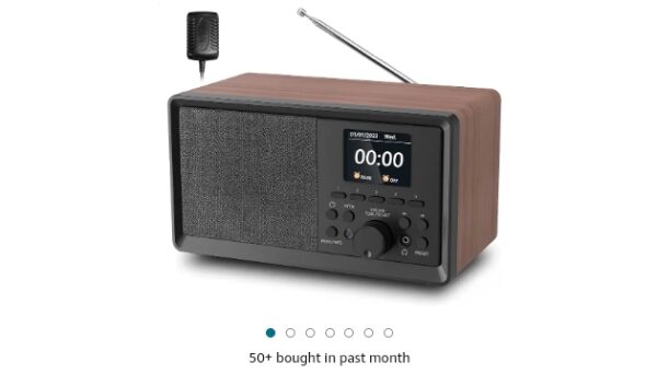 Portable Shortwave Radio, Retro Bluetooth Radio FM World Band with Clear Sound Speaker, Good Reception Radio Wireless Alarm Clock Sleep Function TF Card, USB Playing, Headphone Jack Support | EZ Auction