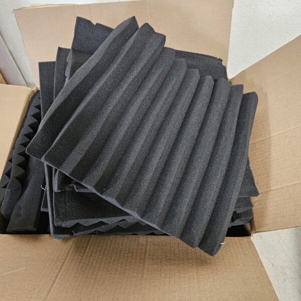 ***USED***Sound Proof Foam Panels - 12 x 12 x 2 Inches 36 Pack Wedges Acoustic Foam Panels Sound Proofing Padding for Walls and Ceiling High Density Foam Studio Foam (Black) | EZ Auction