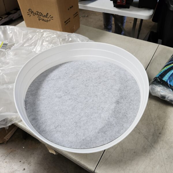 *** USED *** Garden Hour 25" Extra-Large Plant Saucers for Potted Plants & Felt Mat for Floor Protection - Plastic Plant Trays for Indoors No Holes - Extra-Deep Drip Trays for Potted Plants - White. | EZ Auction