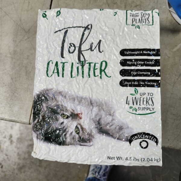 Natural Paw Tofu Cat Litter Pellets | Flushable, Lightweight, No Tracking, Dust-Free, Clumping, Odor Absorbent | Natural Cat Litter for Adult Cats Kittens | 1 Pack Refill Bag Unscented (4.5lb) | EZ Auction