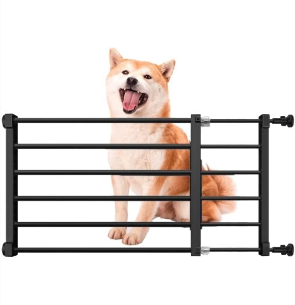 Short Dog Gate Expandable Dog Gate 22"-39.37" to Step Over,Pressure Mount Small Pet Gate,Low Pet Gate-Adjustable,Puppy Gate Indoor for Doorway,Stairs(M(14.17''H), Black) | EZ Auction