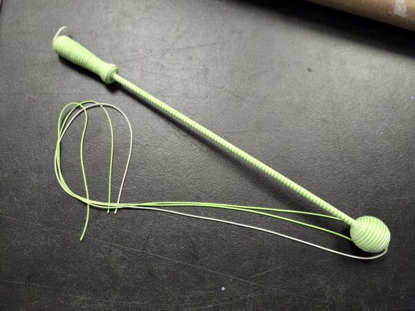 The Wiggle Wand Interactive Cat Wand String Teaser Toy, 2024, Green - Unique Toy with Triple-Tail Design, Durable Cotton & Rattle Sound - Ideal for Indoor Cats, Kitten Toy | EZ Auction