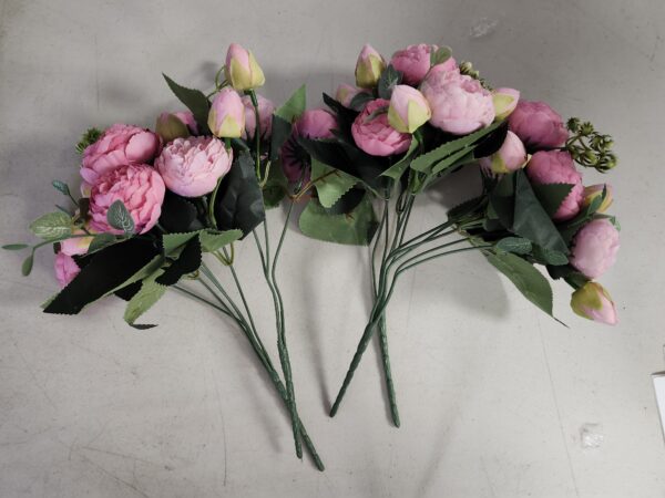 ****4 PACK***Artificial Peonies Silk Flowers 5 Heads Real Touch Spring Faux Penoy with Long Stem Fake Floral Bouquet for Vase Wedding Home Centerpiece Party Kitchen Table Garden Patio Arrangement Decor | EZ Auction
