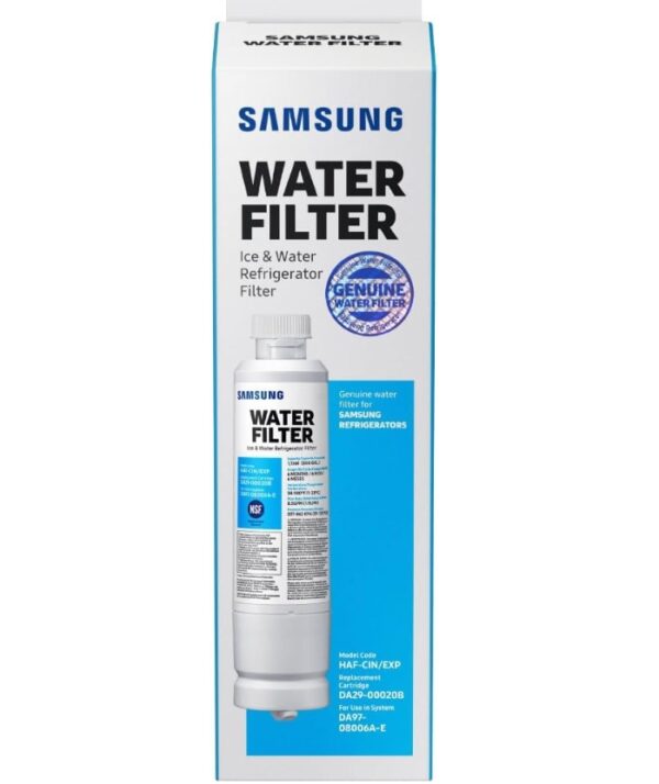 SAMSUNG Genuine Filter for Refrigerator Water and Ice, Carbon Block Filtration for Clean, Clear Drinking Water, 6-Month Life, HAF-CIN/EXP, 1 Pack | EZ Auction