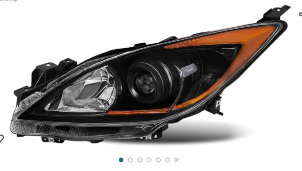 Daume Headlight Assembly Compatible With 2010 2011 2012 2013 Mazda 3 Left Driver Side Black Halogen Headlamp | EZ Auction