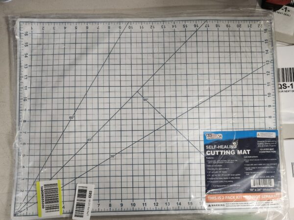 U.S. Art Supply 18" x 24" White/Blue Professional Self Healing 5-6 Layer Double Sided Durable Non-Slip Cutting Mat Great for Scrapbooking, Quilting, Sewing and all Arts & Crafts Projects | EZ Auction