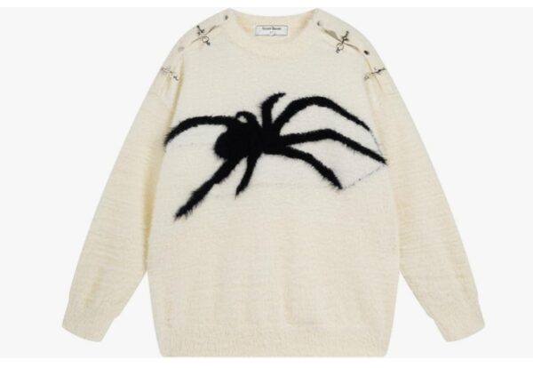 ***Size Small***Spider Graphic Sweater Y2K Hoodie Grunge Aesthetic Goth Emo Long Sleeve Streetwear Oversized Sweaters for Women | EZ Auction