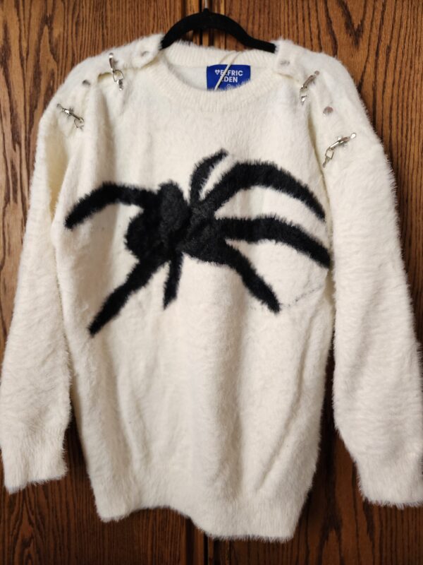 ***Size Small***Spider Graphic Sweater Y2K Hoodie Grunge Aesthetic Goth Emo Long Sleeve Streetwear Oversized Sweaters for Women | EZ Auction