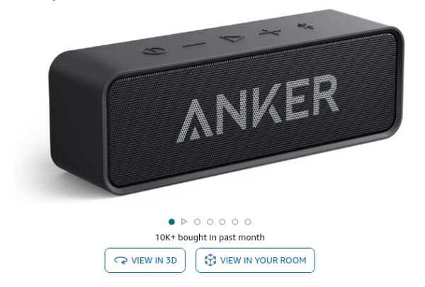 Upgraded, Anker Soundcore Bluetooth Speaker with IPX5 Waterproof, Stereo Sound, 24H Playtime, Portable Wireless Speaker for iPhone, Samsung and More | EZ Auction