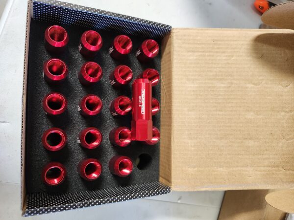 JDMSPEED Red 60MM Aluminum Extended Tuner Lug Nuts Replacement for Wheel Rims M12X1.5 20PCS | EZ Auction
