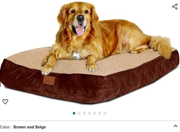 *** USED *** Floppy Dawg Large Dog Bed with Removable, Washable Cover and Waterproof Liner. Classic Pillow Stuffed with Orthopedic Memory Foam Blend. Made for Big Dogs up to 90 Pounds. | EZ Auction