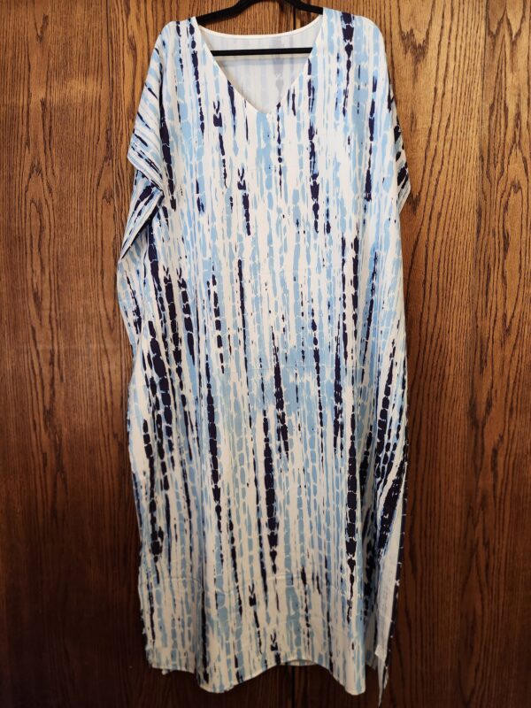***One Size***Eddoyee Plus Size Beach Kaftan Dresses for Women Print V-Neck Long Swimsuit Cover Ups | EZ Auction