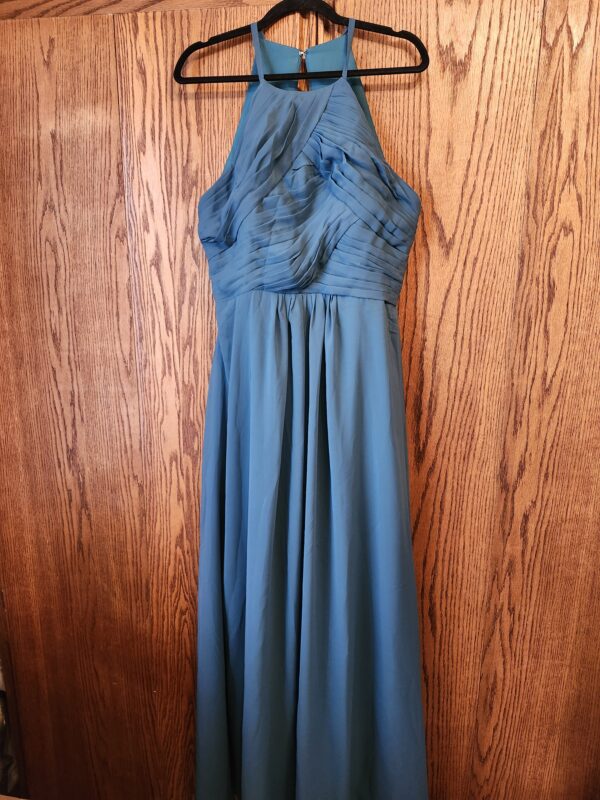 ***Size 14***Chiffon Halter Bridesmaid Dresses for Wedding Long Spaghetti Straps A Line Formal Evening Prom Party Gown | EZ Auction
